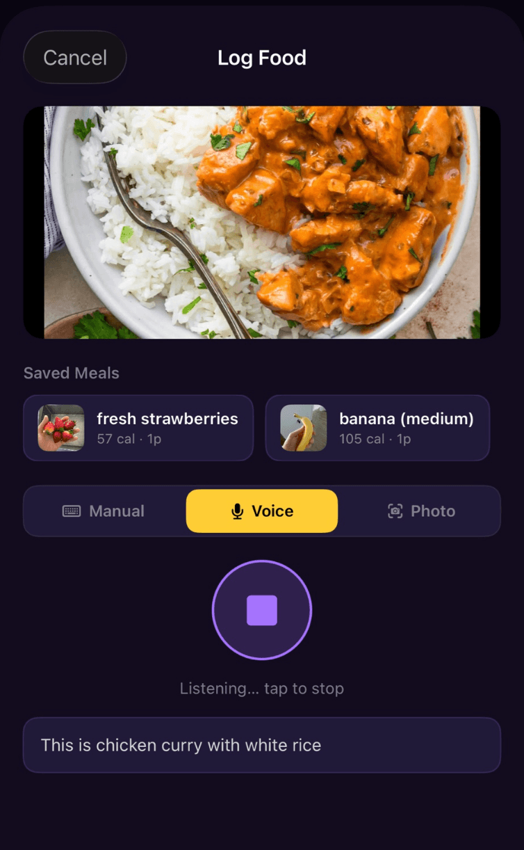 Voice Meal Logging